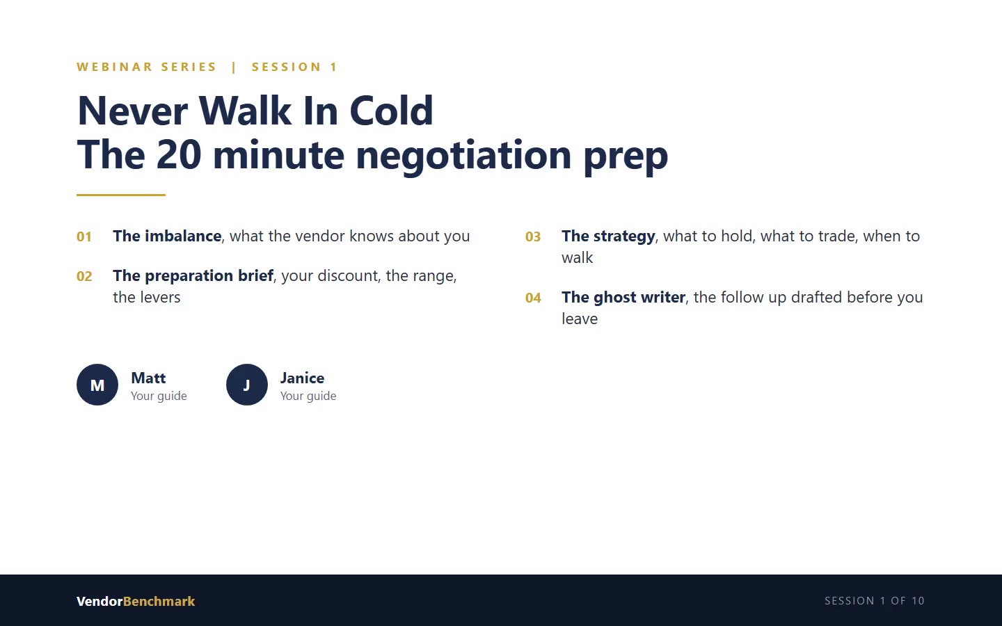 Never Walk In Cold webinar