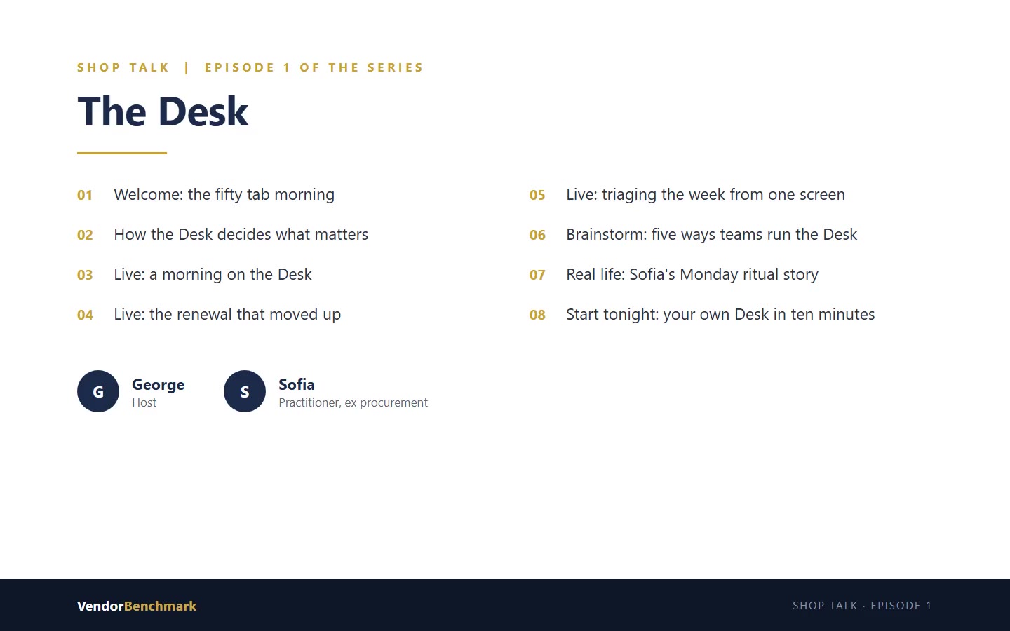 The Desk Shop Talk episode